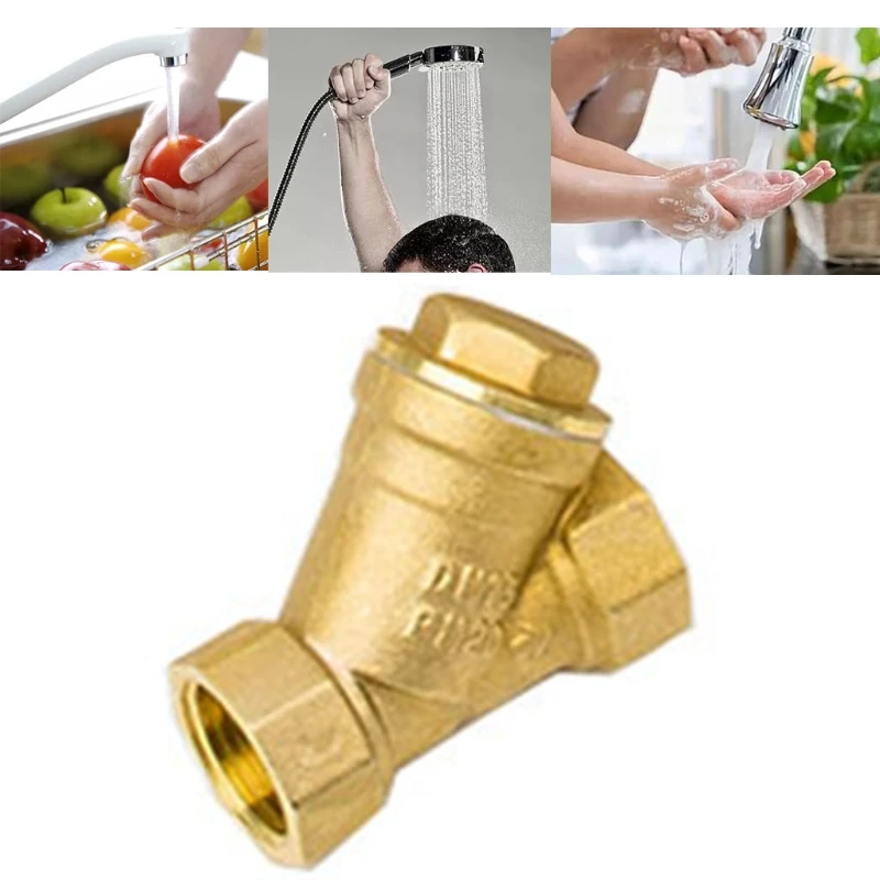 

Y Shaped filter Brass Strainer Filter Household Water Pipe Adaptor Connector Y4QC
