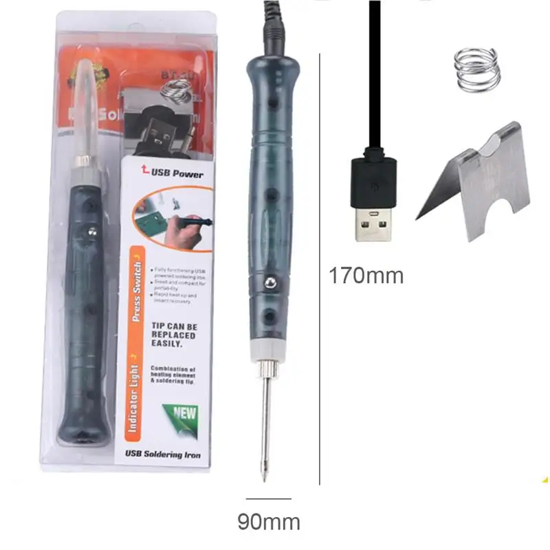 

USB Electric Soldering Iron Mini Portable Household Soldering Welding Pen Set 5V Heating Welding Tool Outdoor Accessories