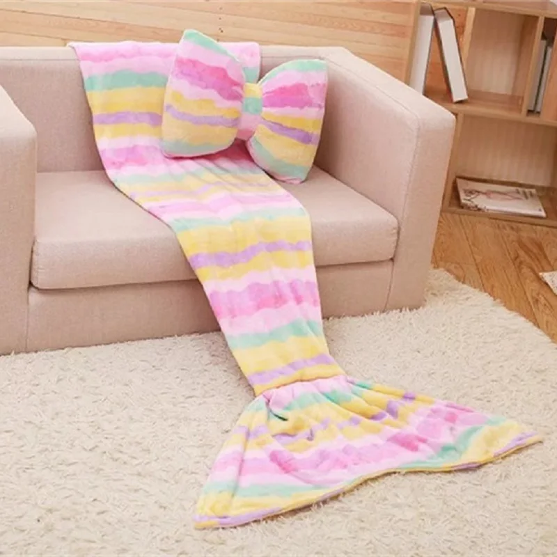 CAMMITEVER креативное мягкое одеяло с хвостом русалки для девочек детей гостиной