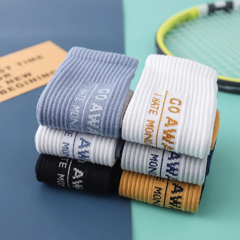 Модные мужские забавные носки в стиле Харадзюку хип хоп с надписью Crazy Creative