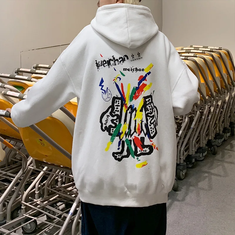 

Spring Fashion Hooded Loose Casual Hoodie Trendy Brand Young Men's Printed Jacket