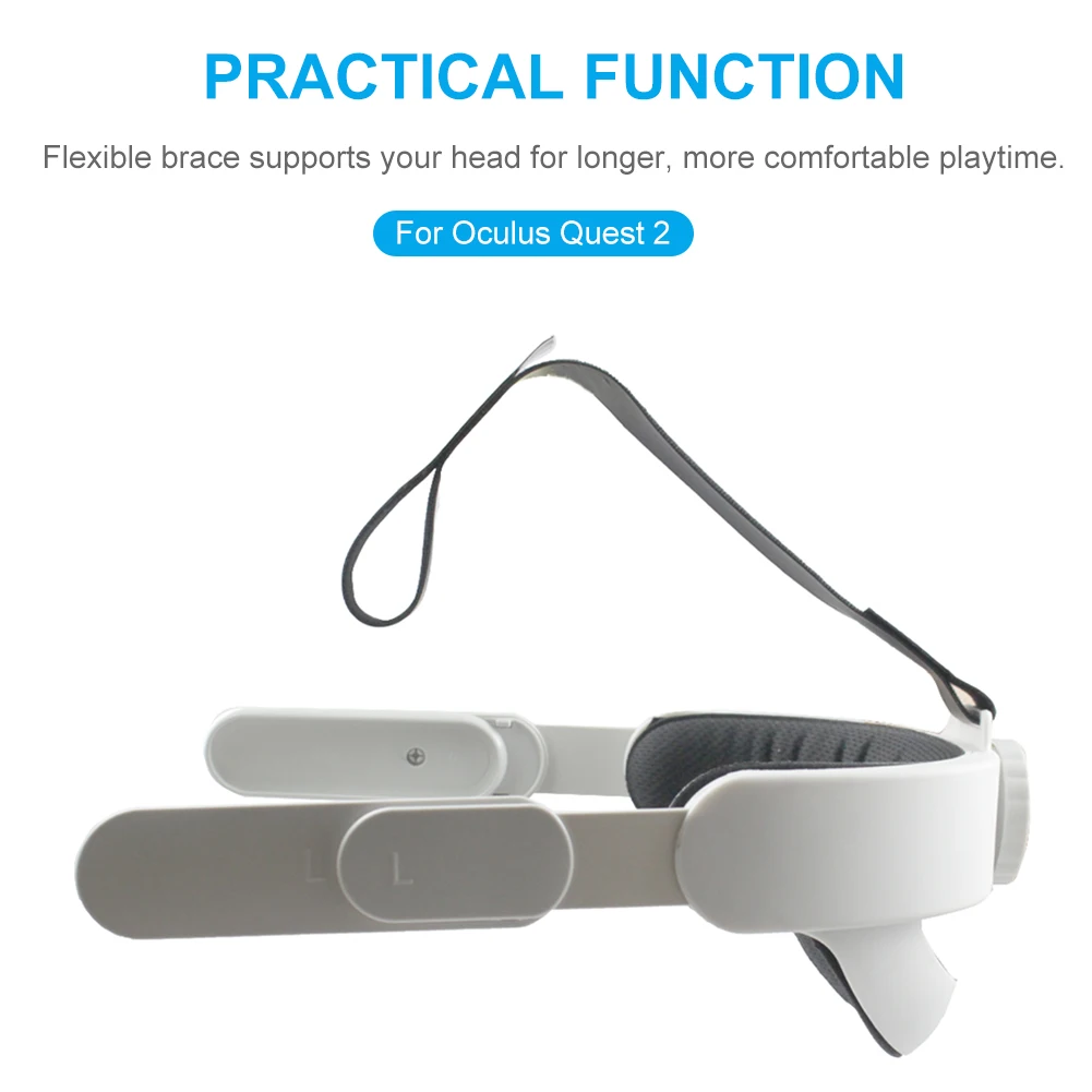 

Non Slip Portable Gaming Head Strap Reduce Pressure Soft VR Headset Belt Pad Replacement Parts Headband For Oculus Quest 2