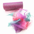 10 лет Радужный Блестящий тюль в рулонах для настольной дорожки на стул юбка-пачка с бантом Свадебная вечеринка подарок лента единорог украшение на день рождения