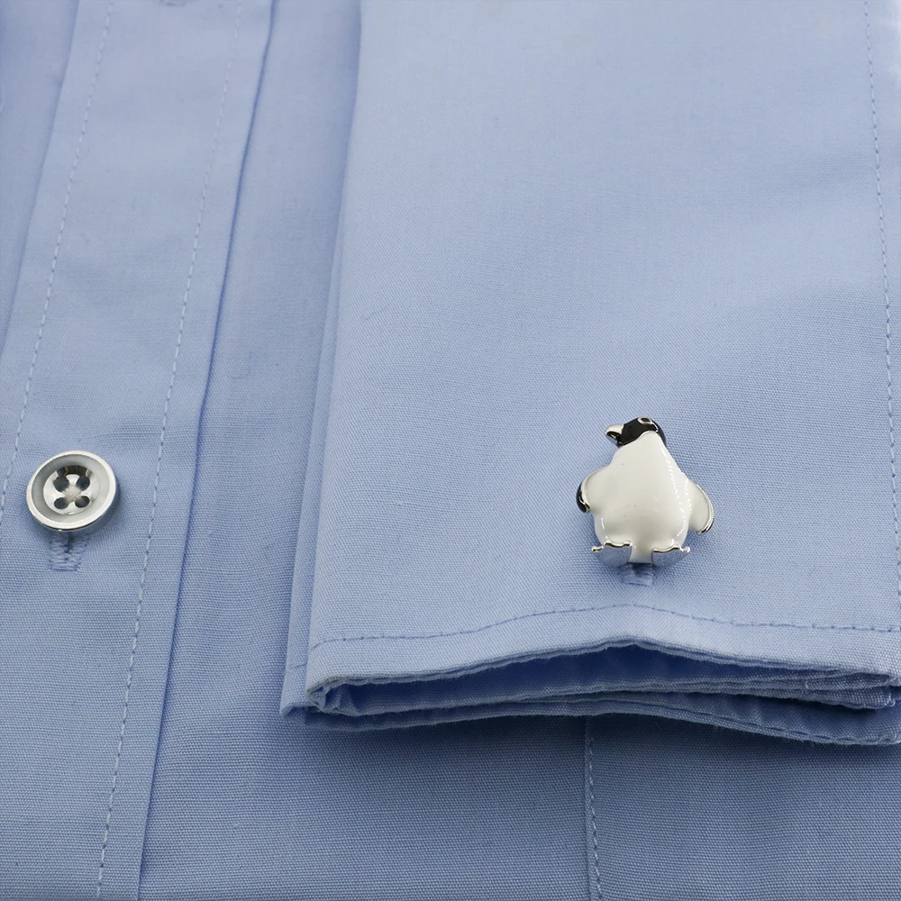 Penguin Cuff Links For Men Cute Animal Design Quality Brass Material Black Color Cufflinks Wholesale&ampretail | Украшения и