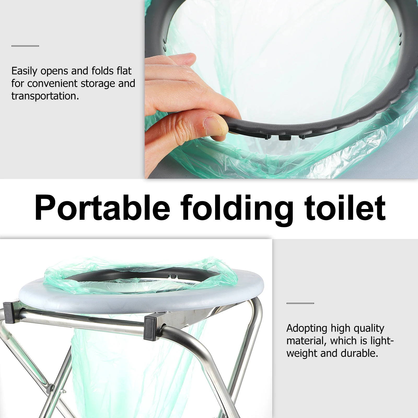 

1PC Foldable Bathroom Toilet Chair Portable Toilet Stool Potty Chair for The Old for Outdoor Camping Hiking Travel