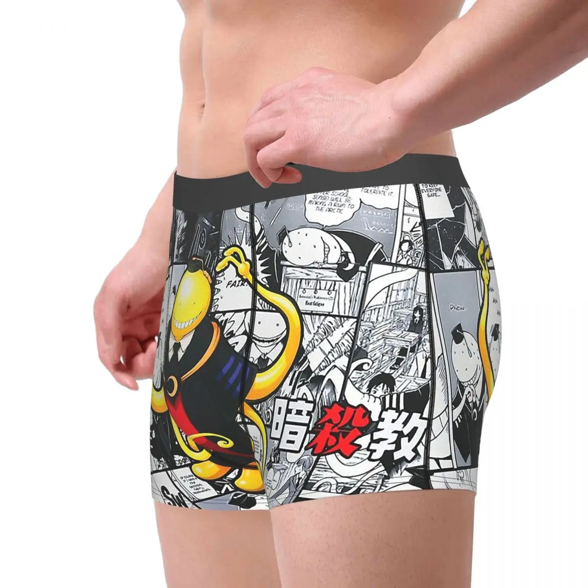 Assassination Classroom Anime Newspaper Old Page Underpants Breathbale Panties Male Underwear Print Shorts Boxer Briefs | Мужская одежда