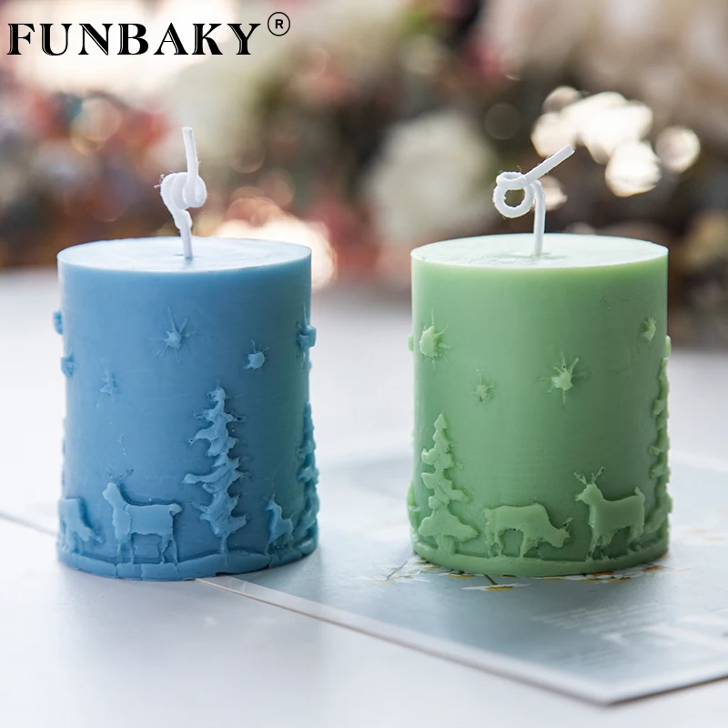 FUNBAKY 3d Рождественские Формы для свечей помадка ручной работы Ароматерапия Свеча