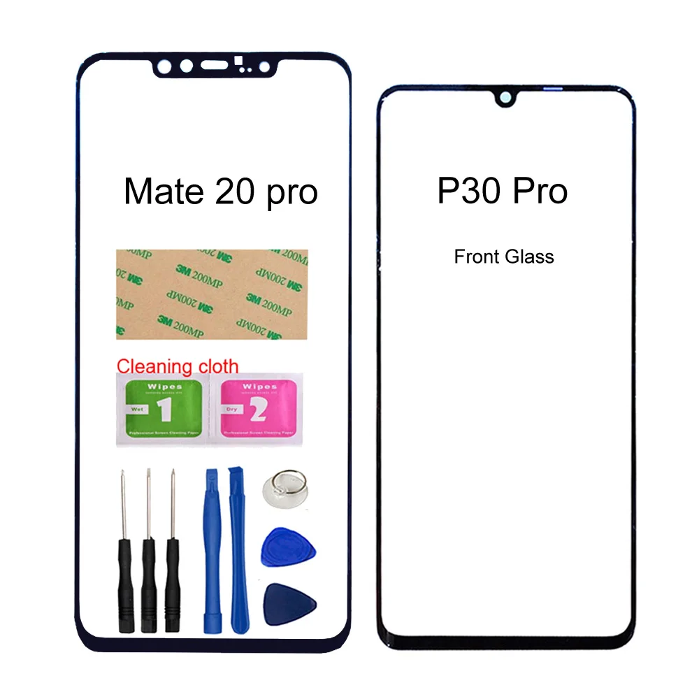 Для Huawei P30 Pro / Mate 20 pro (без сенсорного ЖК экрана) Передняя стеклянная панель для