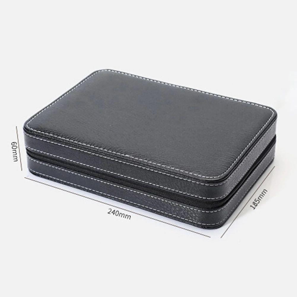 

2/4/8 Grid Faux Leather Zipper Watch Jewelry Storage Box Organizer Display Case