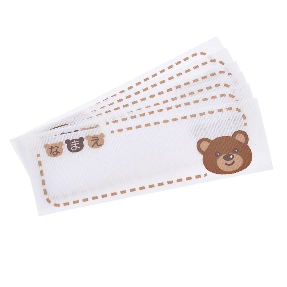 Белая этикетка с именем моющиеся этикетки утюгом для одежды тканевые ярлыки