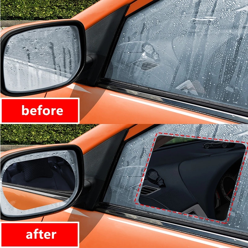 

2Pcs Waterproof Anti Fog Car Mirror film with Installation Tool Car Rearview Mirror Window Rainproof Soft Clear Protective Film