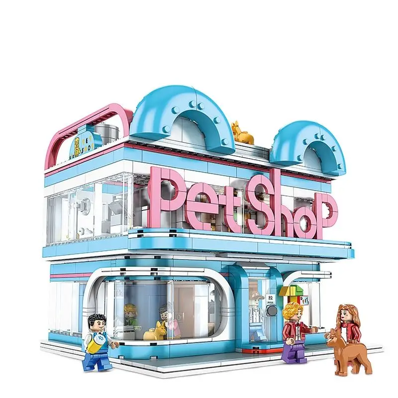 

CB1082 PCS Assembled Building Blocks Pet Shop Street View Series Model Boys And Girls Puzzle Toy