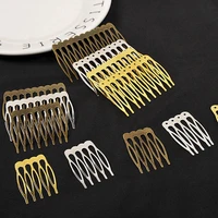 10pcs 510 teeth metal hair comb blank base gold hair claw hairpins for jewelry making diy wedding hair components accessories