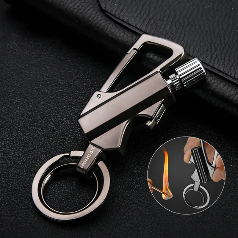 

Keychain Creative Outdoor Waterproof Windproof Wanci Kerosene Metal Lighter Outdoor Survival Tool Keychain Portable