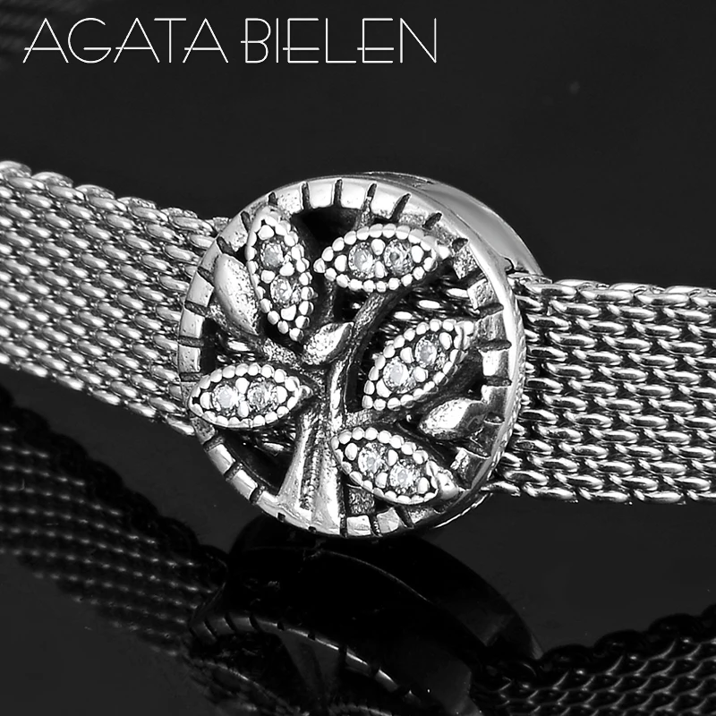 925 Стерлинговое Серебро Маленький Шарм в Форме Дерева С Кубическим Цирконием Клипы Для Часов, Подходят Для Браслета Reflections, Оригинальный Клип Женские Украшения.