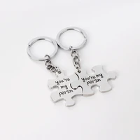 2pcs you are my person keychain man women stainless steel key chain car key ring key holder best friend gifts