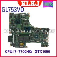 gl753vd original mainboard for asus rog gl753vd gl753 laptop motherboard with i7 7700hq cpu gtx1050m 2g4g 100 fully tested