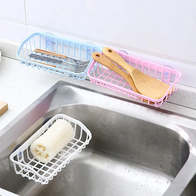 Полка многофункциональная с двойной присоской для кухонной раковины подставка