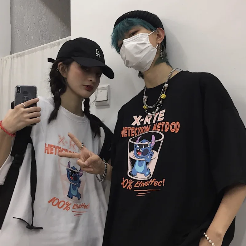 

Summer 2021 new couple's wear Korean version Harajuku top loose stizzi short sleeve T-shirt women's fashion