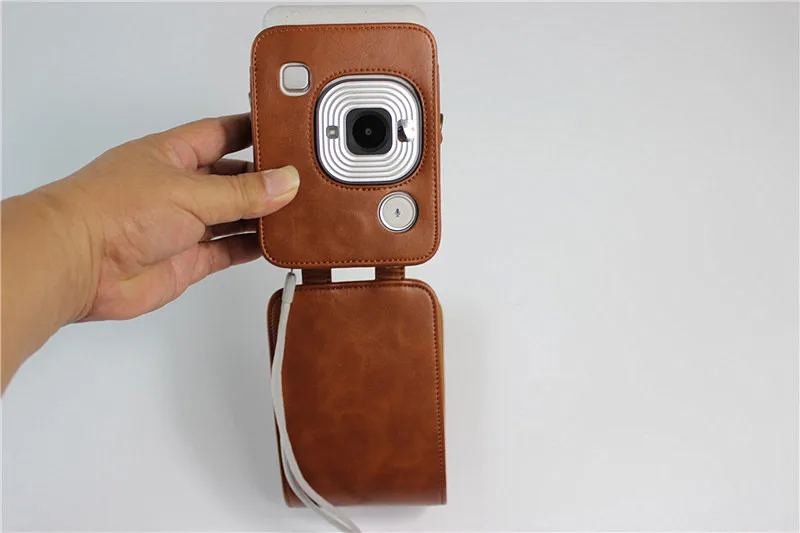 Portable PU leahter Case camera bag for Fuji Instax Mini LiPlay Polaroid Photo pouch cover With shoulder Strap | Электроника