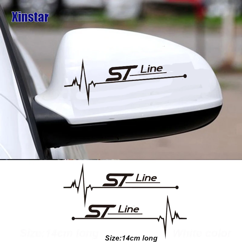 

2pcs ST STLINE Car Rearview Mirror Stickers Vinyl Sport Decals For Ford Focus Mondeo Fiesta Kuga Escape