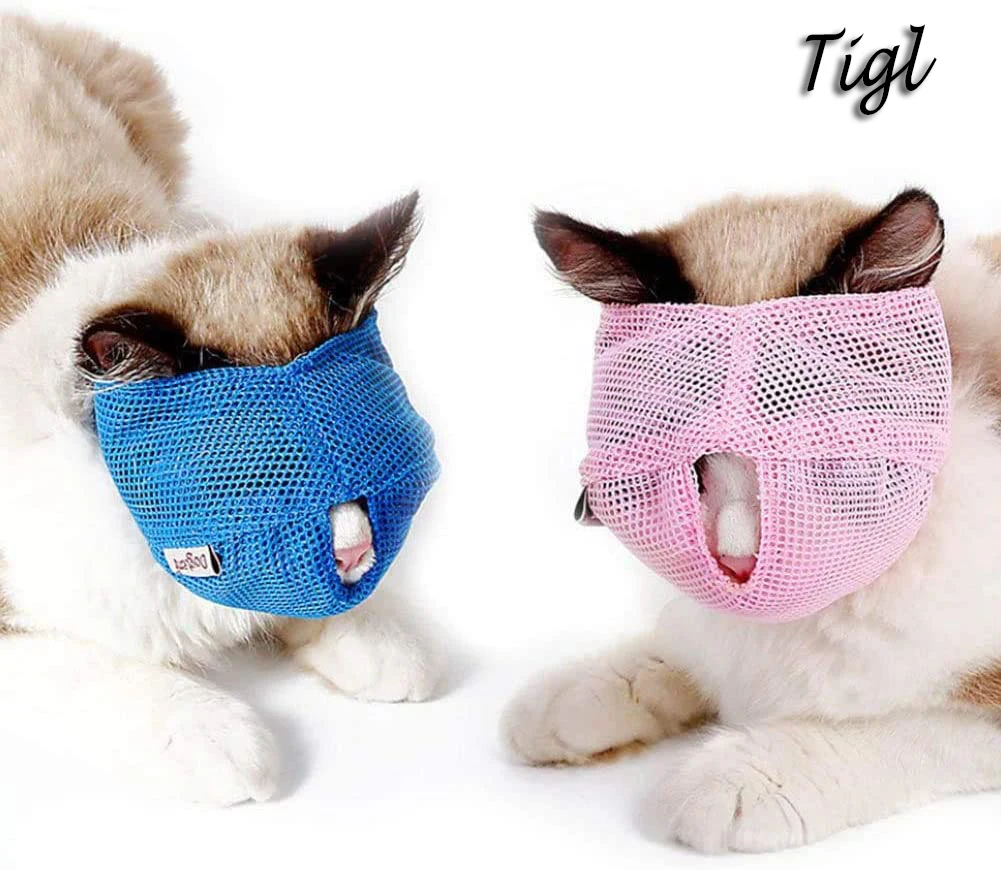 Tiql дышащая сетчатая мордочка для кошек уход за питомцами предотвращение ухода