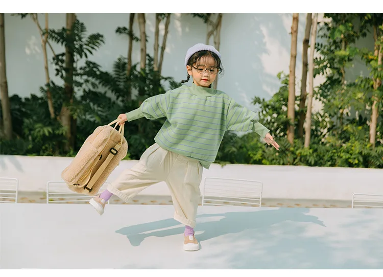 Autumn kids children solid color corduroy casual pants boys girls Grinding thicken trousers 1-6Y