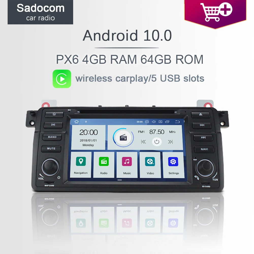 PX6 DSP 1 din Android 10 0 автомобильный dvd плеер 6 ядер 64 Гб ROM 4 RAM Авторадио для BMW 3 E46 M3 Rover 75