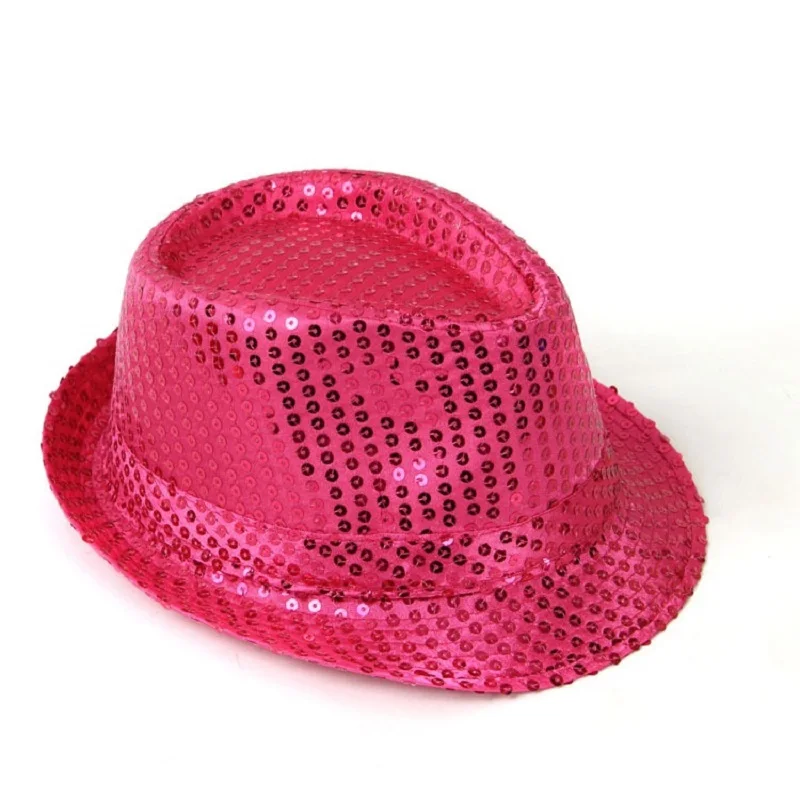 

Men and Kids Panama Caps Sequins Performance Costume Hat Bucket Caps Ties and Bow Tie Stage Performance Cosplay Hats