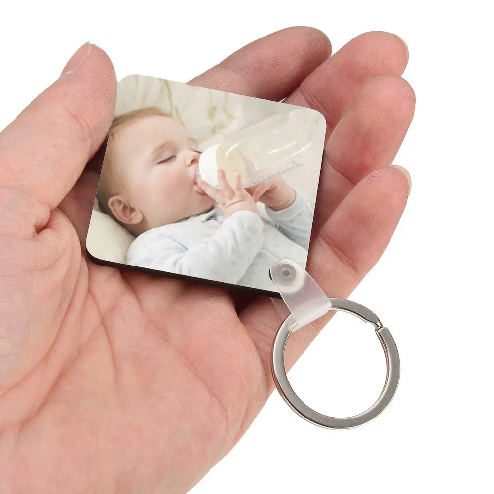 10 шт. квадратная пустая МДФ доска сублимационная печать брелоки для термопресс