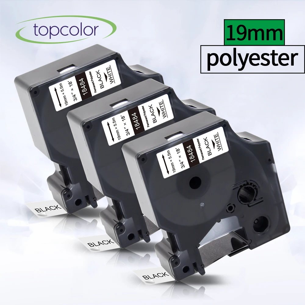 Topcolor 3PK 18484 полиэстер лента для этикеток 19 мм совместимый с DYMO Rhino IND производитель