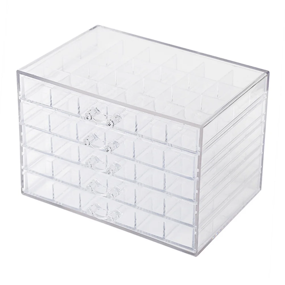 

Nail Tips Holder Fake Nails Drawer Case 120 Grids Transparent Sewing Beads Case