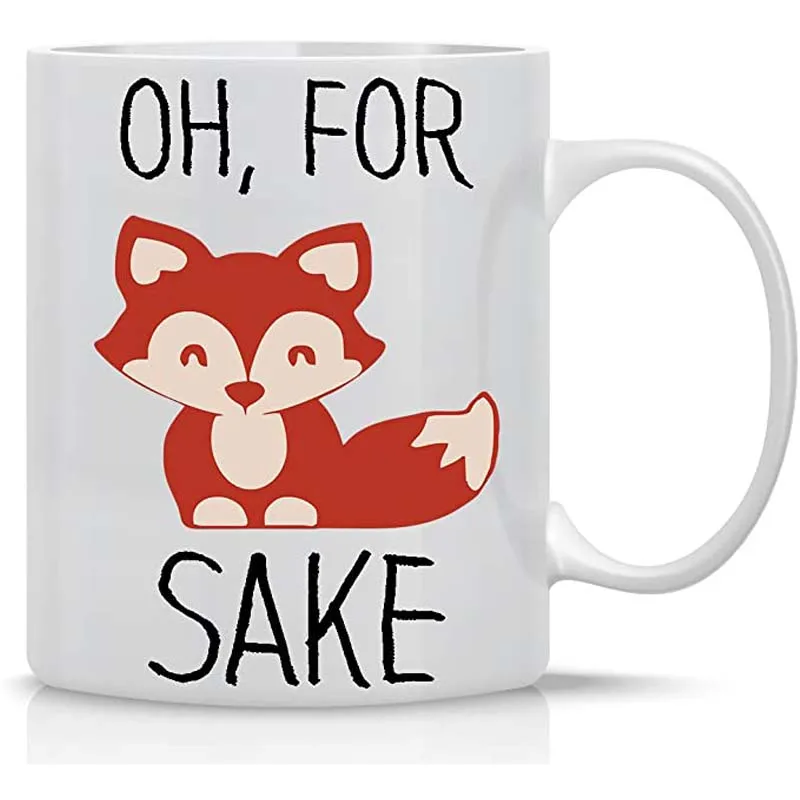 Керамическая кофейная кружка Oh For Fox Sake необычная милая забавная белая
