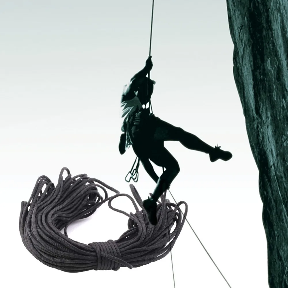 

1set black 550 Popular Type III 7 Strand Parachute Paracord Cord solid Lanyard Mil Spec Core 100FT rock climbing