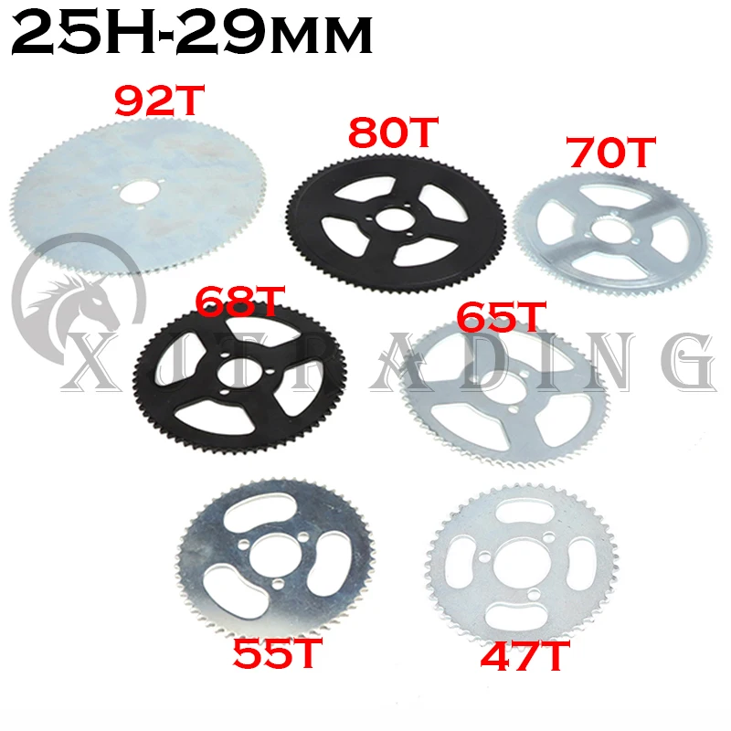 Задняя звездочка 25H 47t 55t 65t 68t 70t 80t 92t Tooth 29 мм для 47CC 49CC Mini Moto ATV Quad внедорожник