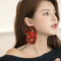 fashion female punk resin thick chain large pendant earrings jewelry exaggerated retro acrylic earrings 2021 new products