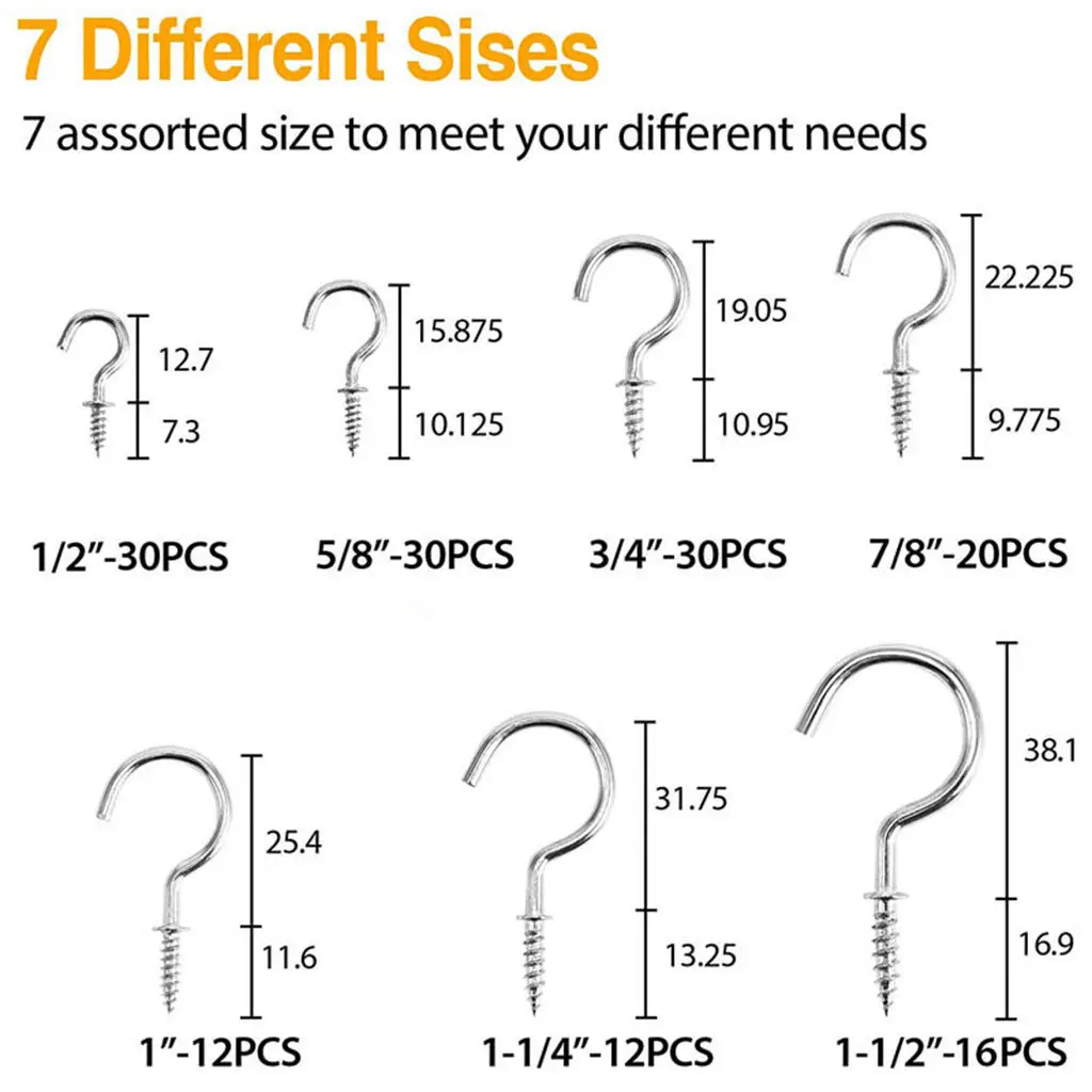 

Набор крючков для чашки 150 шт 7 размеров потолочные крючки для фото подвесная чашка для дома и улицы