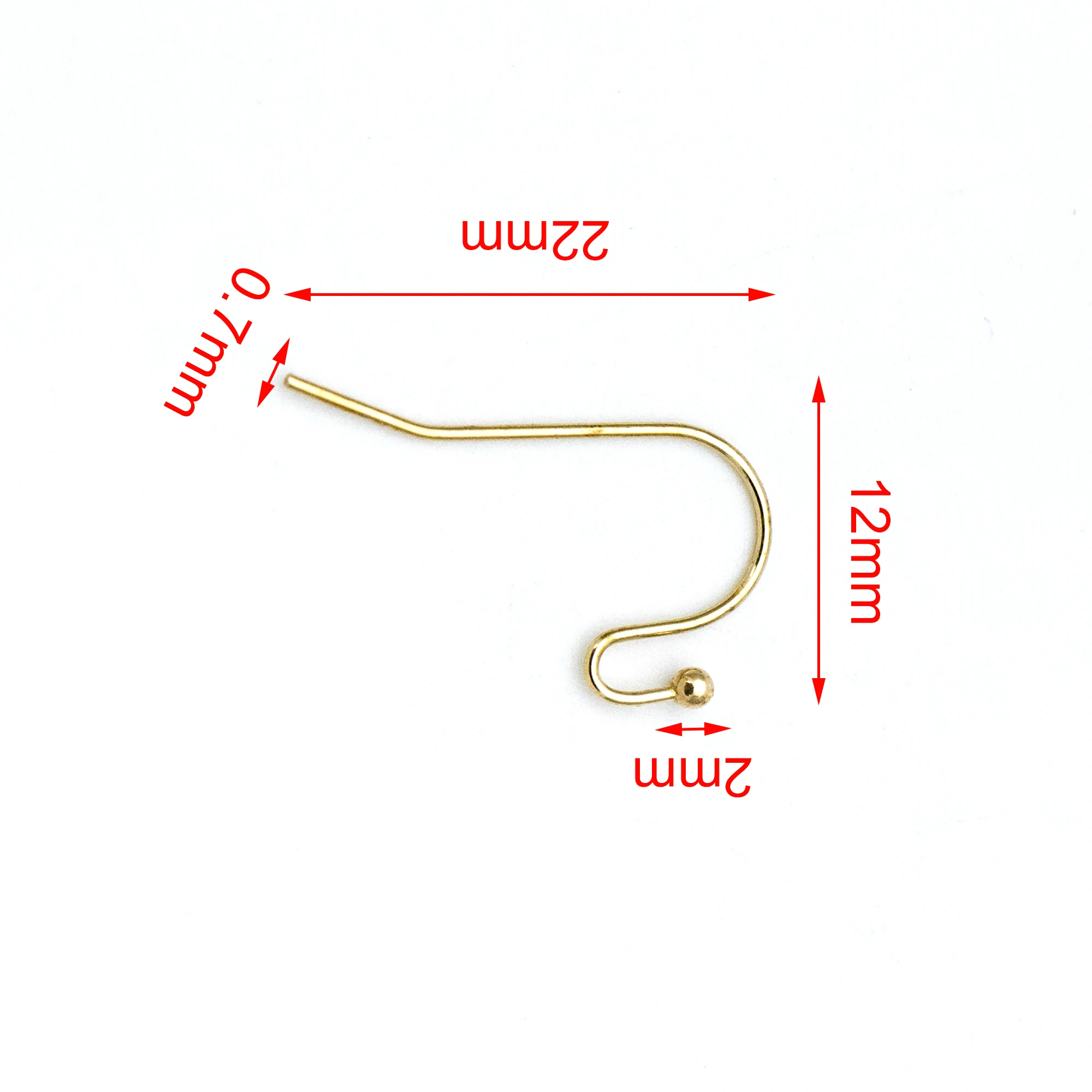 100 шт. латунные крючки для сережек простые наушники с шариковым концом фурнитура