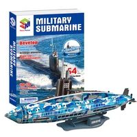 3d three dimensional puzzle warship paper assembled submarine childrens diy building model toy birthday gift p269