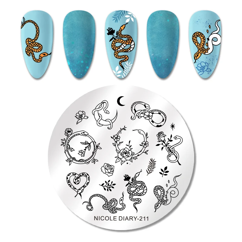 Пластина для стемпинга ногтей из нержавеющей стали с изображением дракона