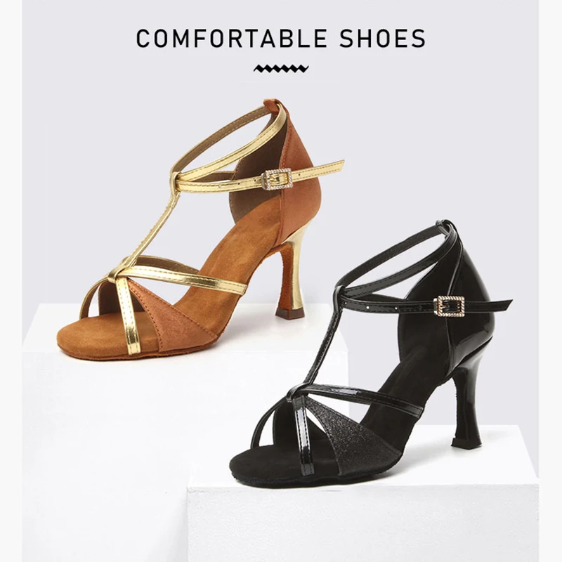 SWDZM Women Latin Dance Shoes Hot Sale Ballroom Dancing Ladies Soft Soles Tango/Salsa Dance Shoes For Girls Wholesale 5/7/8.5cm