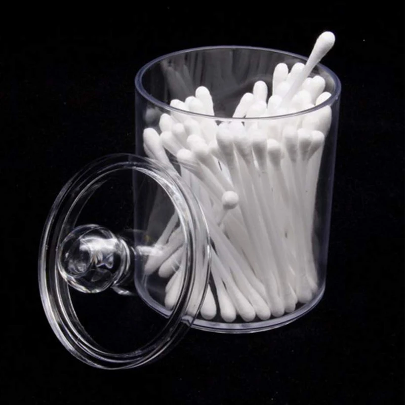 

Прозрачный ящик для хранения ватных палочек, настольный пластиковый пылезащитный прозрачный ящик для зубочисток, домашний ящик для хранен...