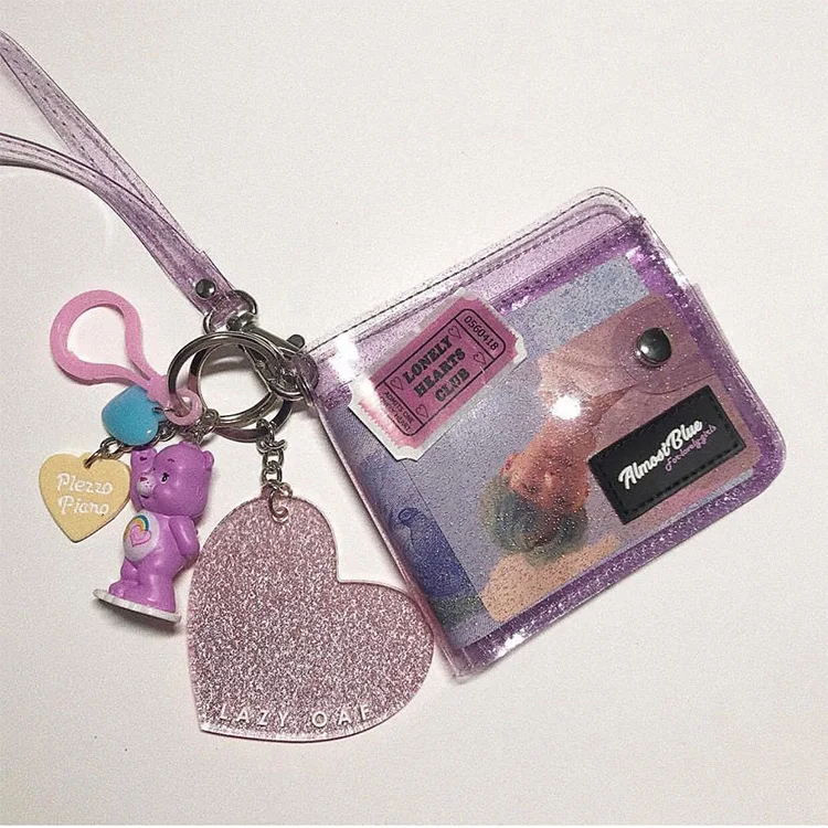 Прозрачный складной короткий кошелек из ПВХ с держателем для ID-карты 3 цвета