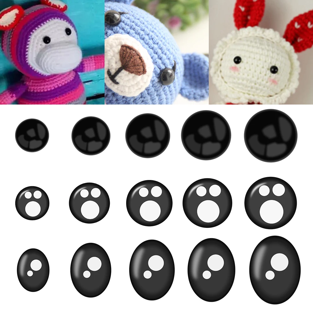 

100Pcs 8-16mm Plush Animal Doll Eyes Noses Cartoon Safety Eyes For Crochet Teddy Bear Puppet Dolls Toys DIY Craft Eyes Accessory