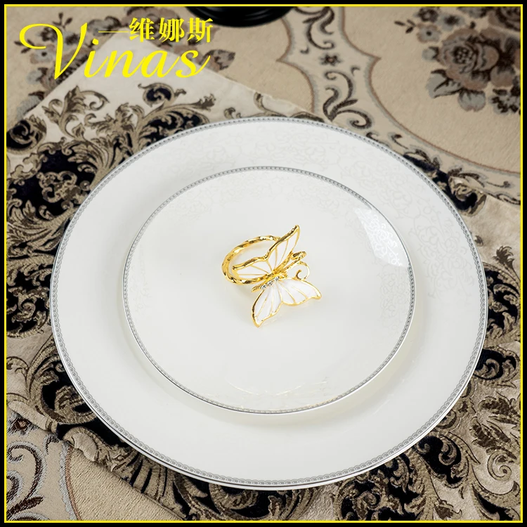 Элегантный золотой мраморный глазурь керамический праздничный набор столовой