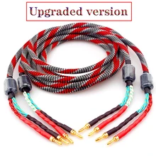High Quality One Pair oxygen-free copper (OFC) audio speaker cable HI-FI high-end amplifier speaker cable Banana plug cable