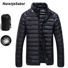 Мужской пуховик на ультра-светильник NaranjaSabor, Повседневная теплая водонепроницаемая однотонная куртка, брендовая одежда для зимы, N627