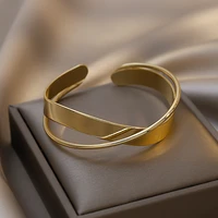 matte simple mobius ring bracelet female hand jewelry fashion ins net red design sense metal cross bracelet luxury jewelry