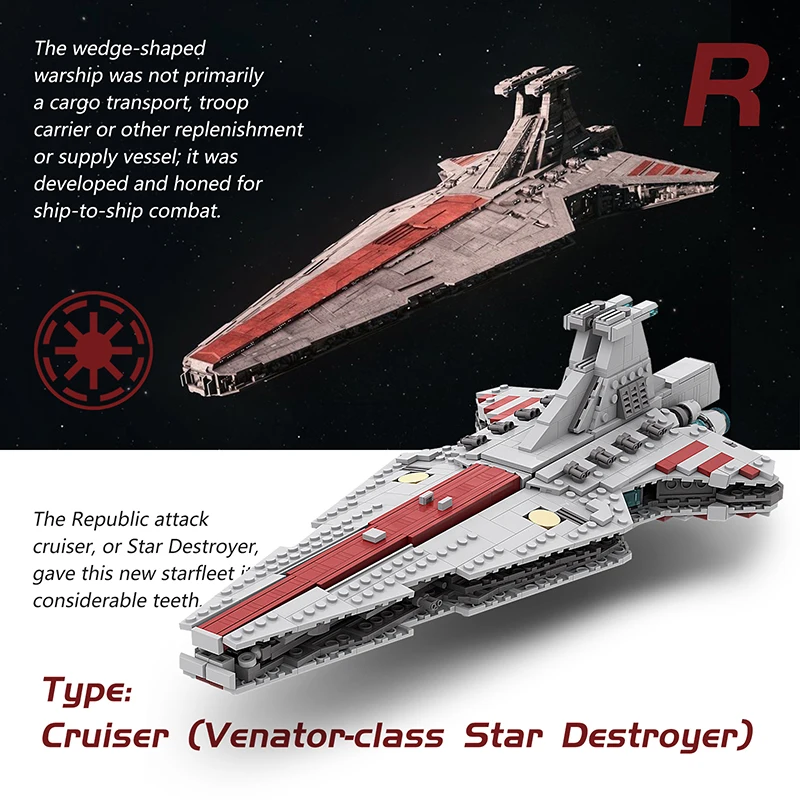 

Star Destroyer Wars Venator Class Republic Attack Cruiser Spaceship Battleship Building Blocks Bricks Toy Kids Children Gifts
