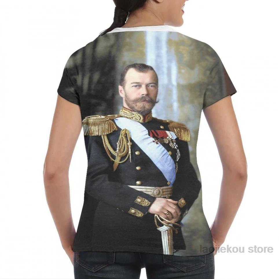 Tsar Nicholas II из России, Мужская футболка, женская модная футболка с принтом для девочек, футболки для мальчиков, летние футболки с короткими рукавами